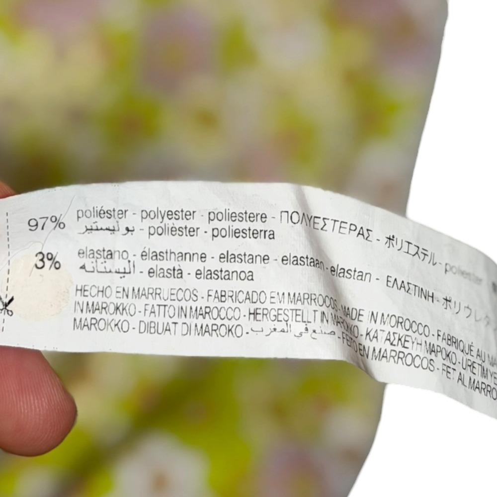 Zara 70's Style Floral Midi Slip Dress Lime Green Pink Daisy Open Back Size M - Picture 8 of 8